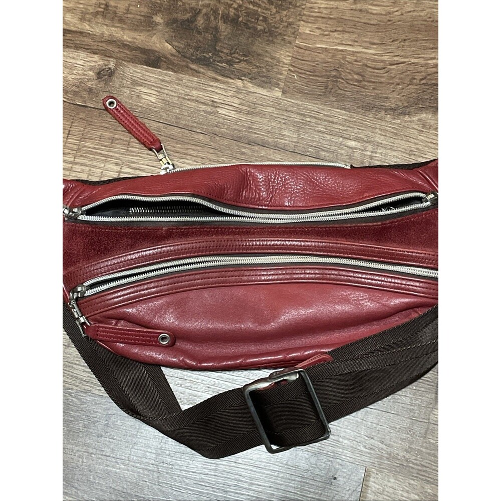 Master-piece MSPC Red Leather Sling Bag Waist Pack Made in Japan